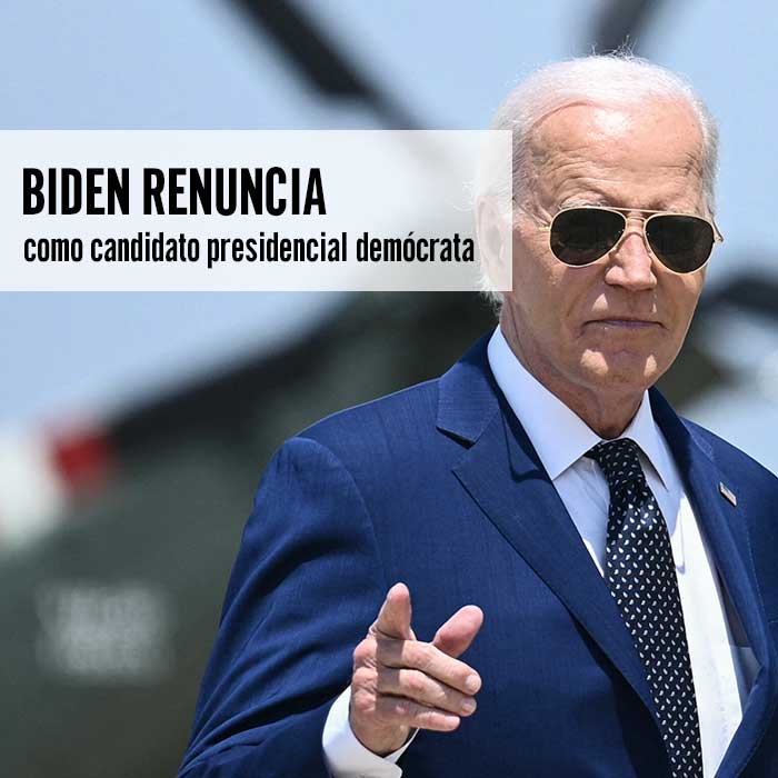 Biden renuncia como candidato presidencial demócrata