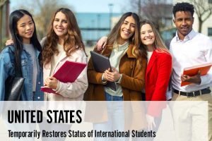 United States Temporarily Restores Status of International Students