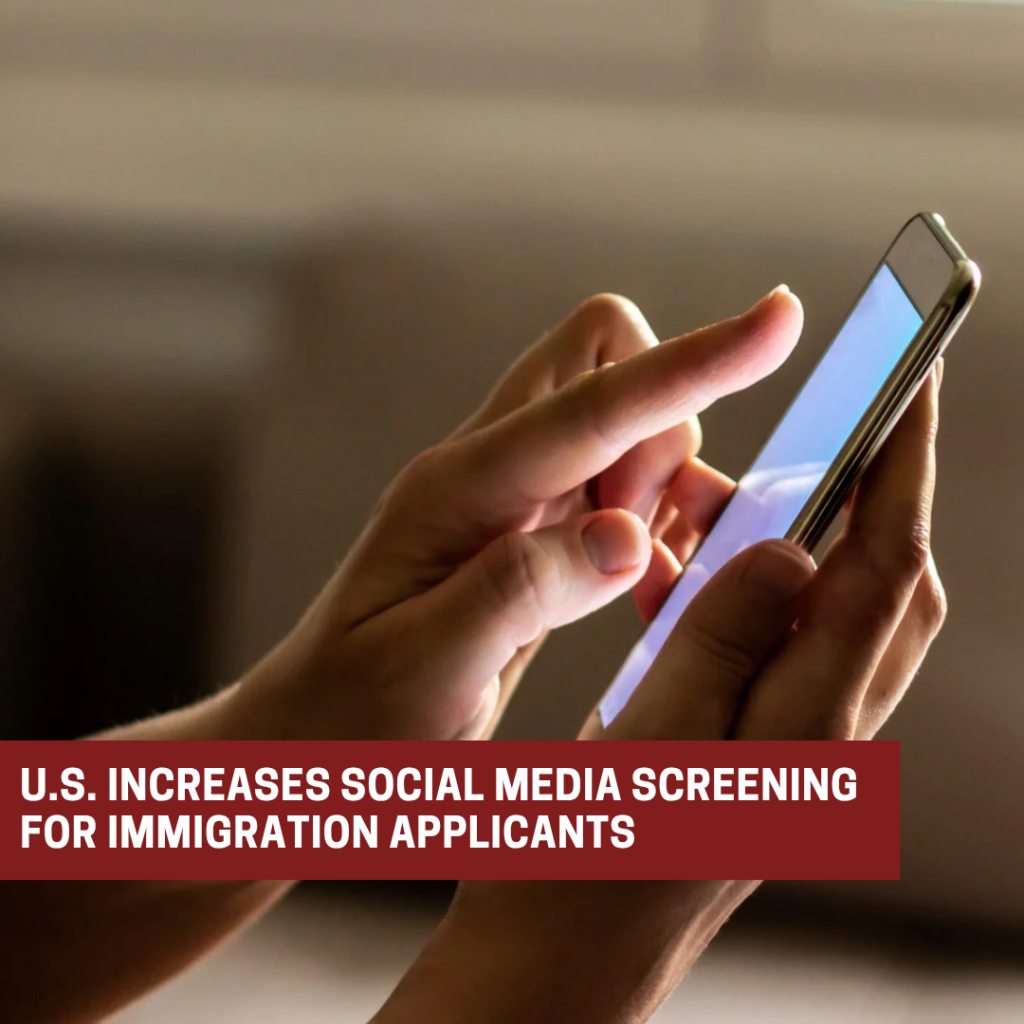 U.S. steps up social media screening of immigration applicants