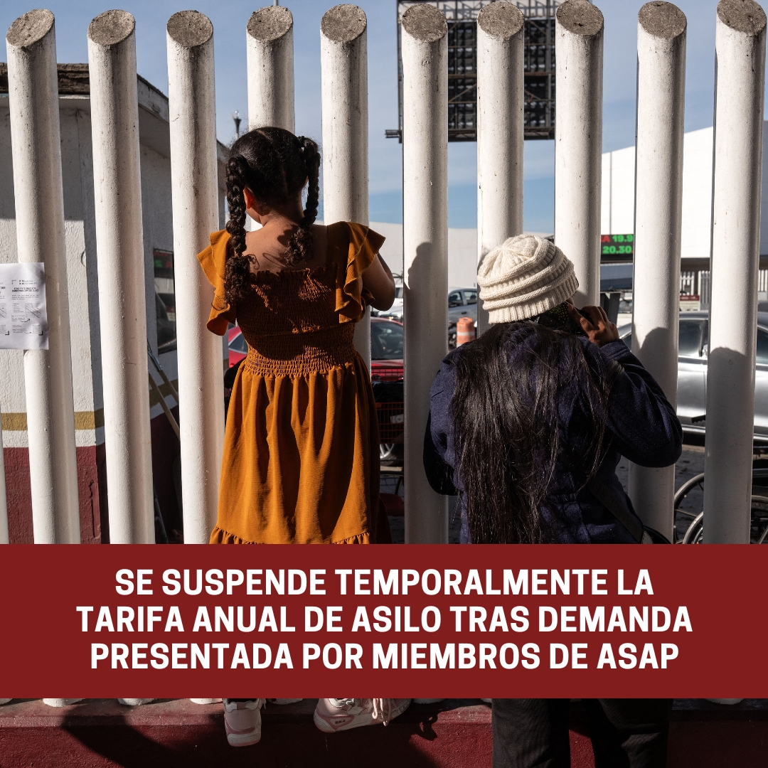 Se suspende temporalmente la tarifa anual de asilo tras demanda