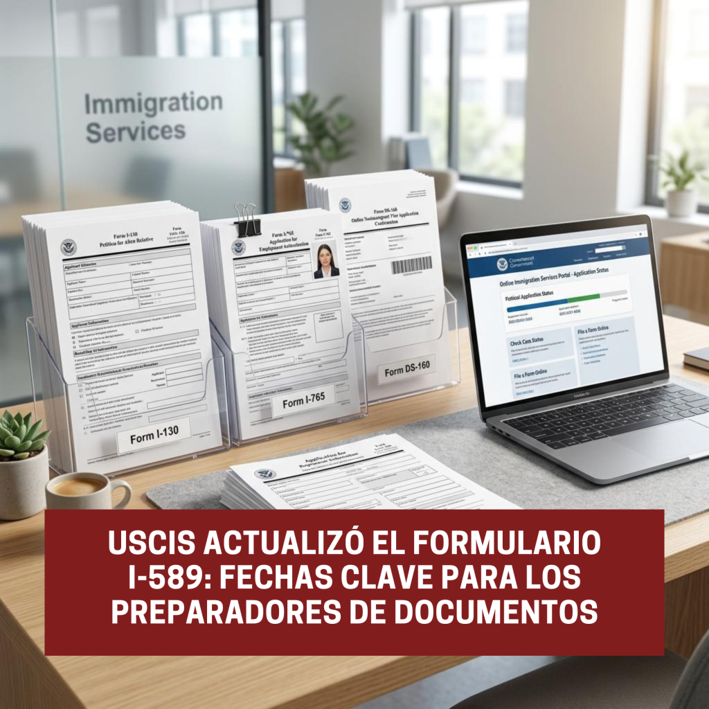 USCIS actualizó el Formulario I-589: fechas clave para los preparadores